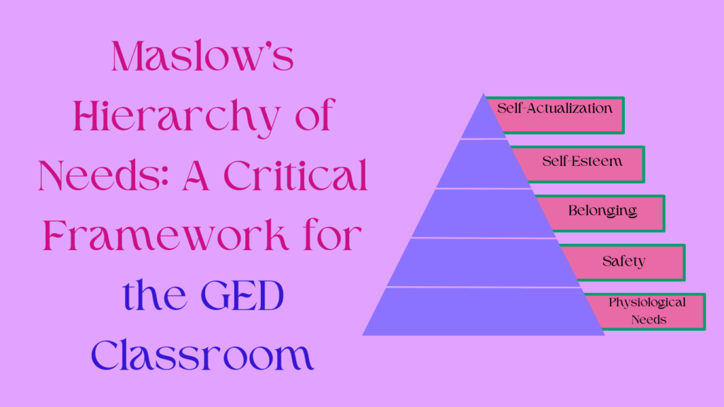 Maslow's Hierarchy of Needs: A Critical Framework for the GED Classroom