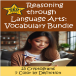 TPT resource cover page for RLA (Reasoning through Language Arts) vocabulary