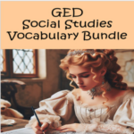 TPT Cover page for GED Social Studies Vocabulary