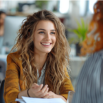 The image shows a successful student interview