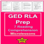 Cover for Microlearning GED RLA prep resource.