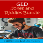 Cover for GED Jokes and Riddles Bundle available from my TPT store