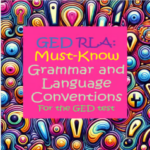 Cover to the resource, "GED RLA: Must-Know Grammar and Language Conventions"