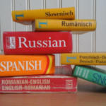 Books in different languages to illustrate cultural sensitivity.