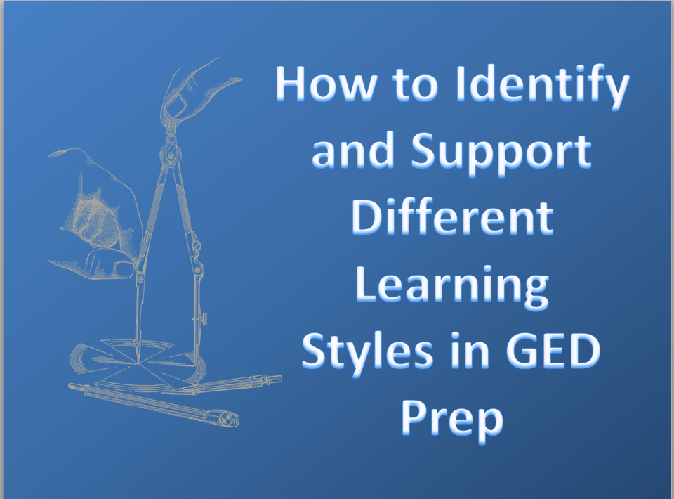 Title slide: How to Identify and Support Different Learning Styles in GED Prep