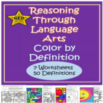 Cover for TPT product: Reasoning through Language Arts Color by Definition