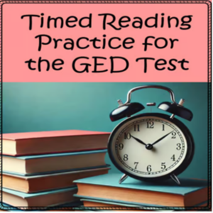 Cover for the resource, "Timed Reading Practice for the GED Test
