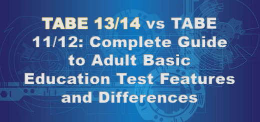 Displays the title: TABE 13/14 vs. TABE 11/12: Complete Guide to Adult Basic Education Test Features and Differences
