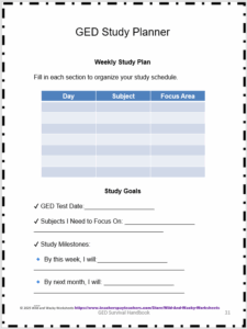 Sample page from The Ultimate GED Success Tool: Exploring the GED Handbook/Survival Guide from Wild and Wacky Worksheets