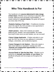 Sample page from The Ultimate GED Success Tool: Exploring the GED Handbook/Survival Guide from Wild and Wacky Worksheets