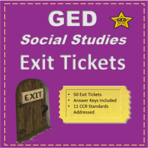 Cover for the GED Social Studies exit tickets