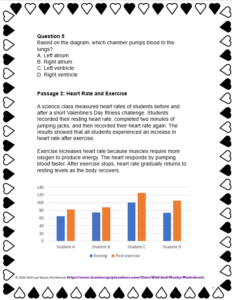 Sample page from GED Valentine's Day Science Review