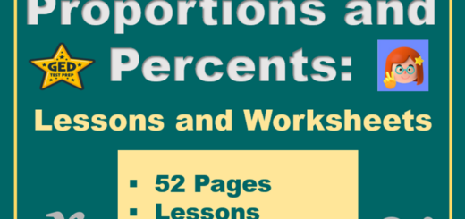 Cover for GED Math Proportions and Percents: Lessons and Worksheets