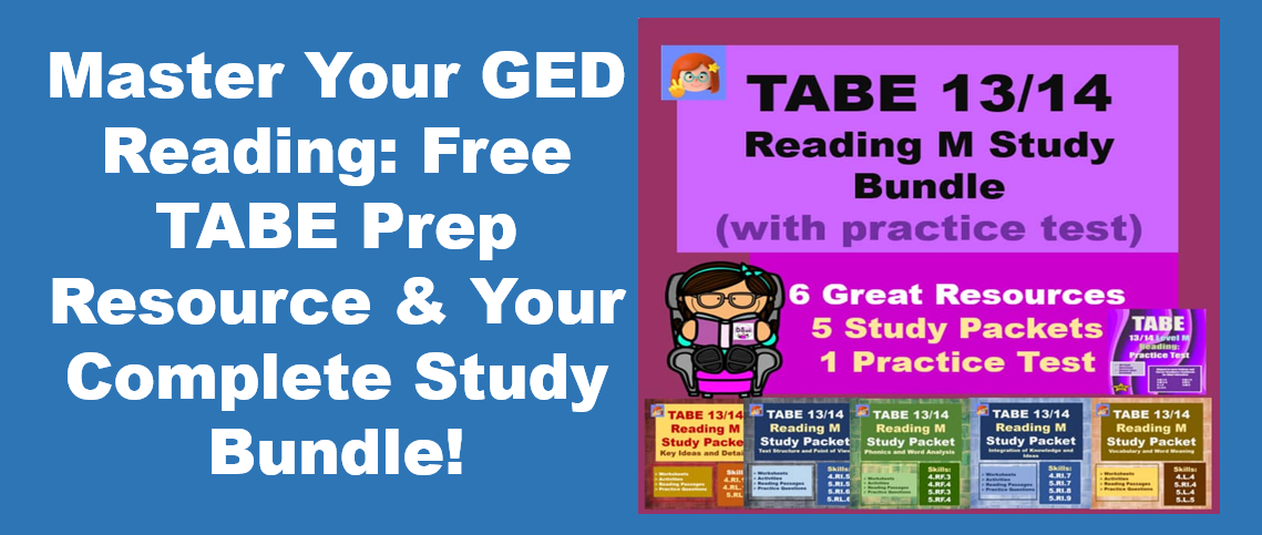 Cover the "Master Your GED Reading: Free TABE Prep Resource & Your Complete Study Bundle