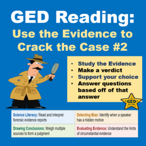 Cover for "GED Reading: Use the Evidence to Crack the Case #2"