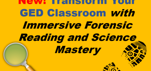Cover for "New! Transform Your GED Classroom with Immersive Forensic Reading and Science Mastery