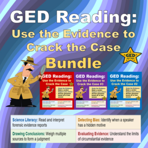 Cover for "GED Reading: Use the Evidence to Crack the Case Bundle