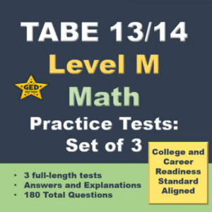 TABE 13/14 Level M Math Practice Tests: Set of 3