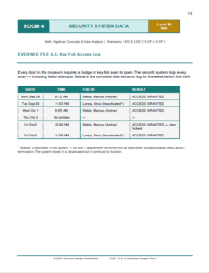 Sample page from the TABE 13/14 Escape Room resource.