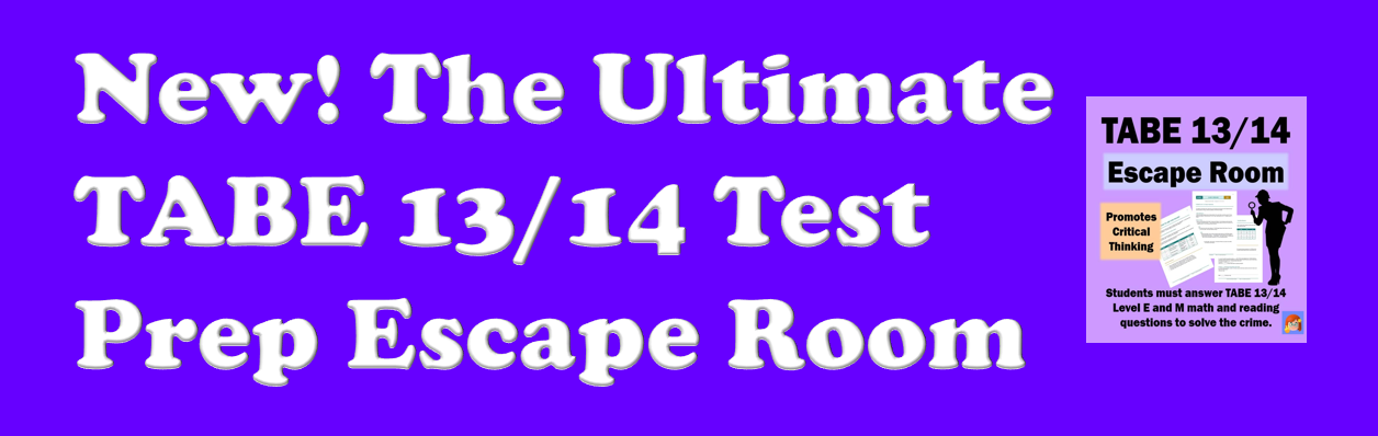 Cover for the article: New! The Ultimate TABE 13/14 Test Prep Escape Room.