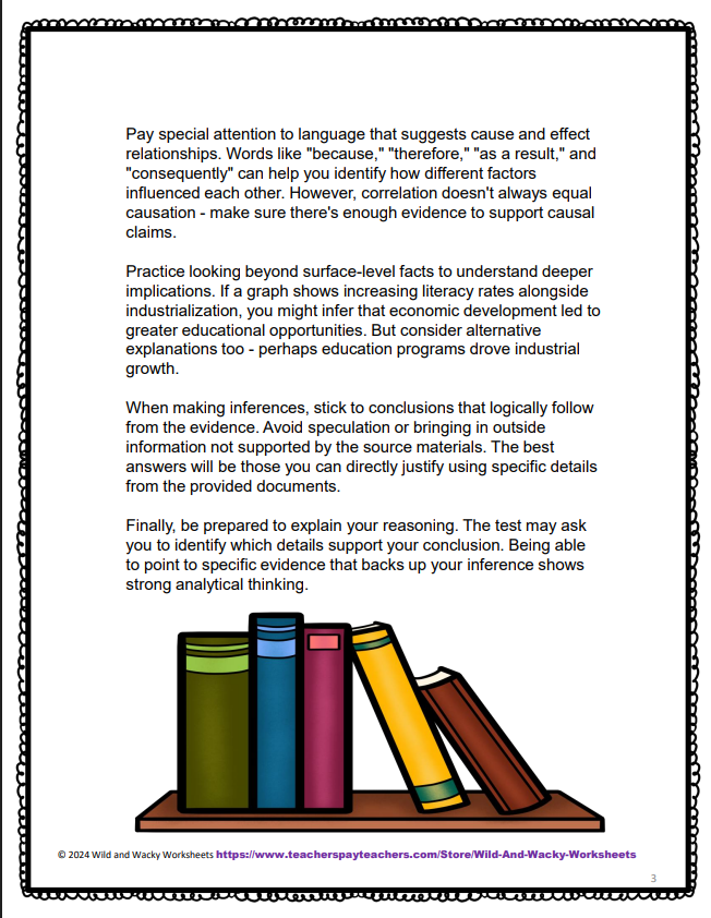 Sample page from Inferences on the GED Social Studies Test