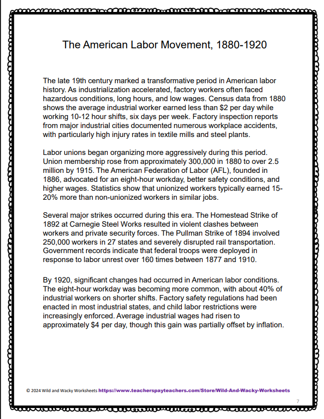 Sample page from Inferences on the GED Social Studies Test